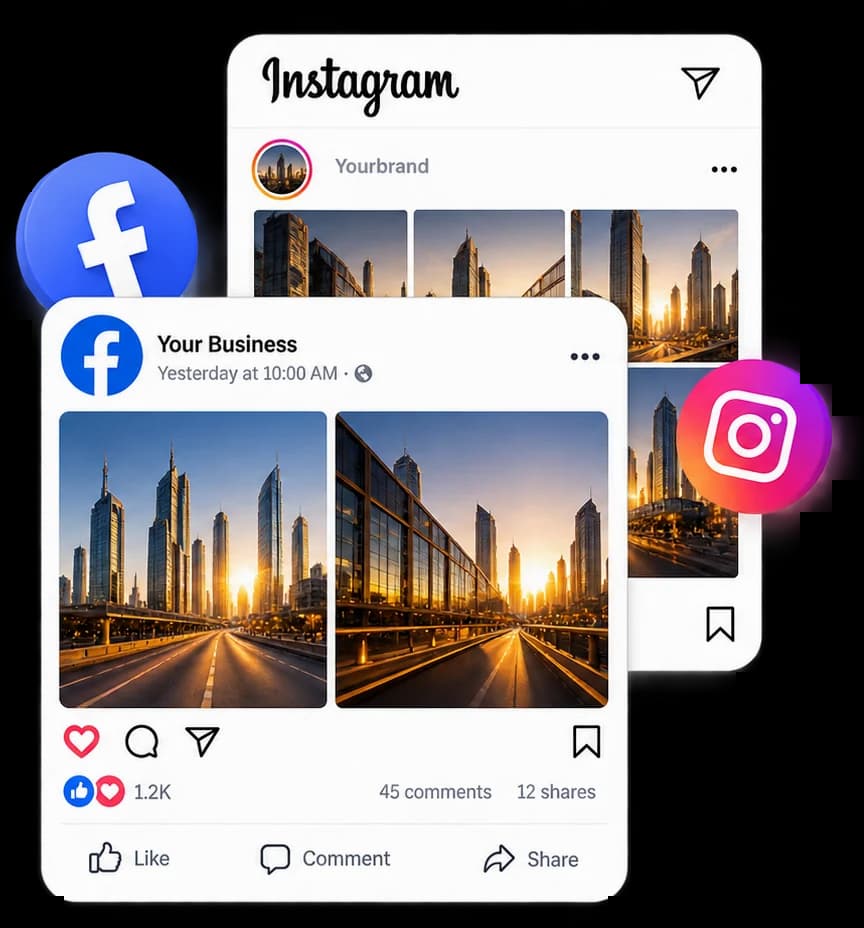 Branded social media posts on Instagram and Facebook